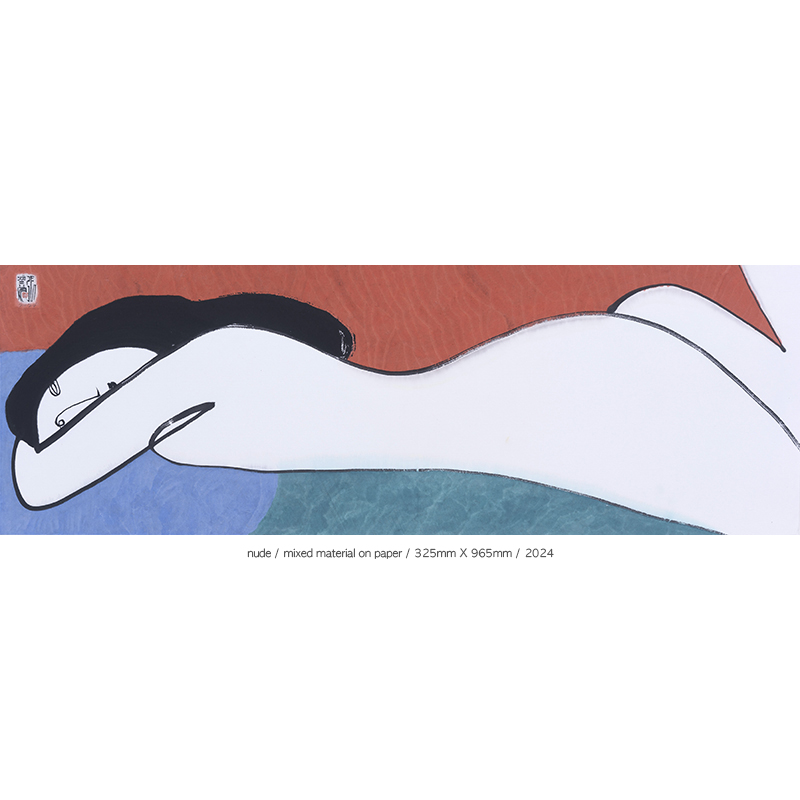 Jang Byeong Eun · Eastbrush · 张炳彥 · nude · mixed_material_on_paper · 325mm_x_965mm · 2024